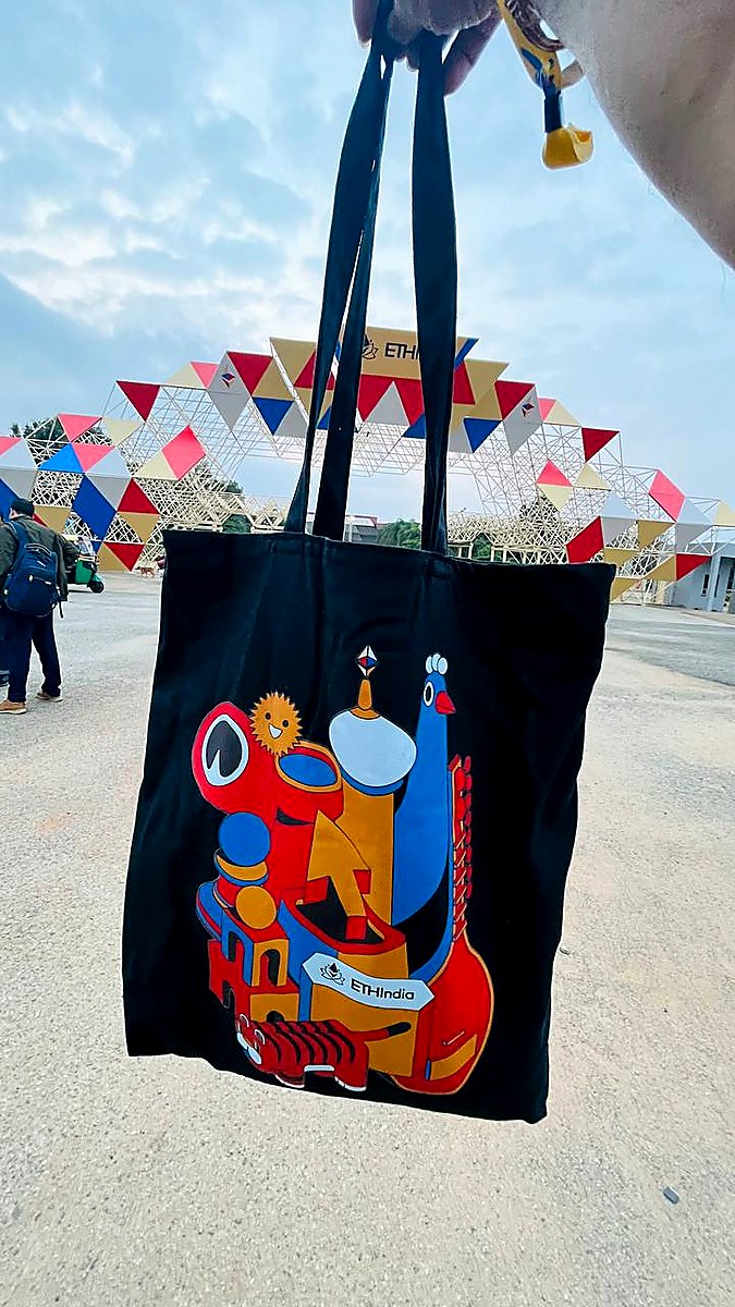 ETHIndia illustrated tote bag