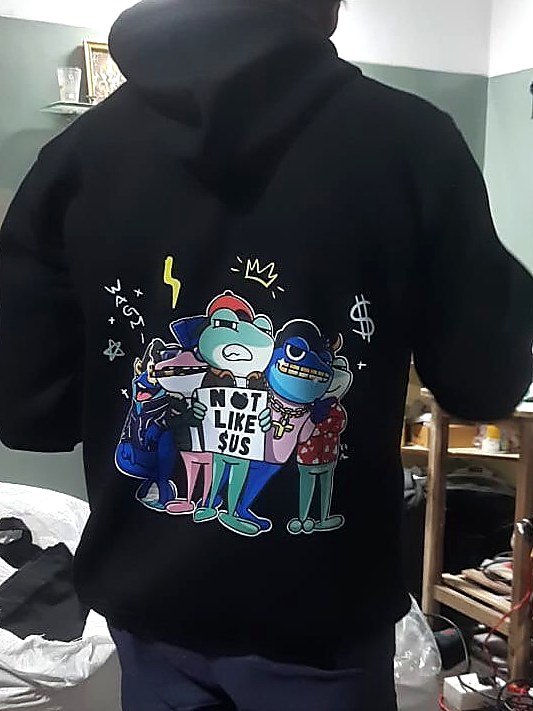 Not Like Sus custom hoodie back print